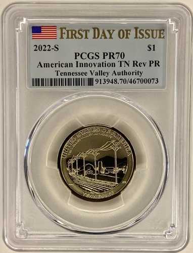 2022-S アメリカンイノベーション TN Rev PR テネシーバレー 認証 FDOI PCGS 証明書 PR70