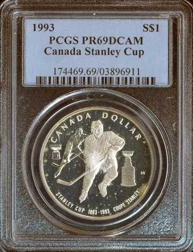 1993年カナダスタンレーカップシルバードル$1 PCGS PR69 DCAM - 品質