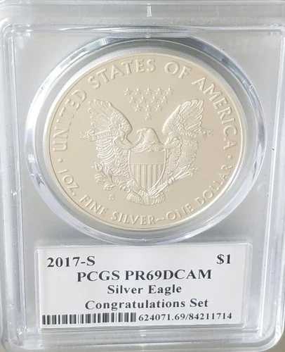 2017-S アメリカンシルバーイーグル | PCGS PR69 DCAM | おめでとうセット