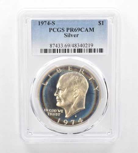 1974-S アイゼンハワー 1ドル シルバー PR69 CAM PCGS 美しいトーン *7461