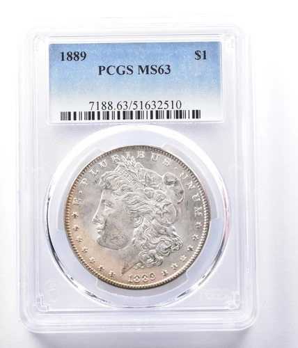 1889年 モルガン銀貨 MS63 PCGS リバーストーン *9370