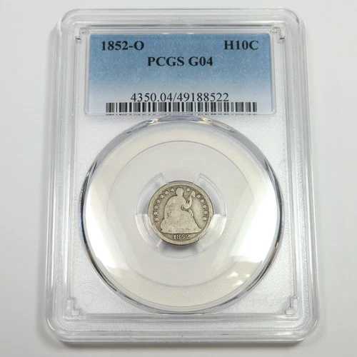 1852 O PCGS G4 - シルバー シート付きハーフダイム H10C 米国コイン #49900A