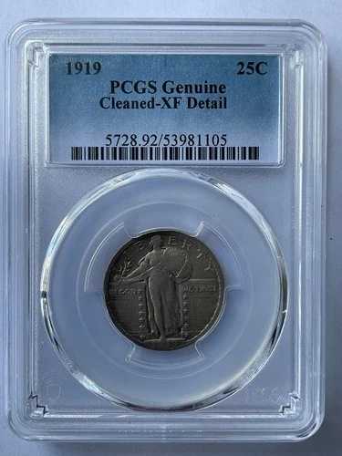 1919年 スタンディング・リバティ・クォーター 25セント PCGS 正規品 XF 詳細 53981105