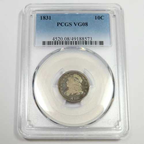 1831年 PCGS VG8 - シルバー キャップド バスト ダイム 10セント 米国コイン #49949A