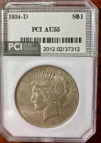 1934-D ピースシルバーダラー PCI AU55 ベターデート