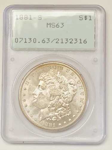1881-S モルガン銀貨 PCGS MS63 OGH グリーンホルダー