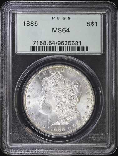 1885-P 1ドル モルガン銀貨 PCGS MS 64 | OGH 未流通 UNC BU
