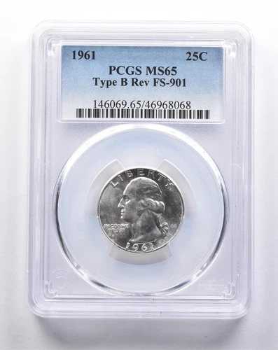 MS65 1961年 ワシントン クォーター タイプB REV FS-901 PCGS *3363