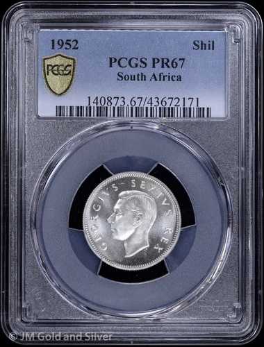 1952年 プルーフ 南アフリカ シリング PCGS PR 67