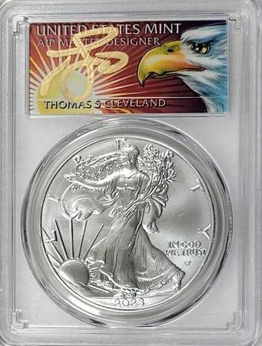 2023年 シルバーイーグル - PCGS MS70 - クリーブランドシグネチャー - 500枚中1枚 - ファーストストライク