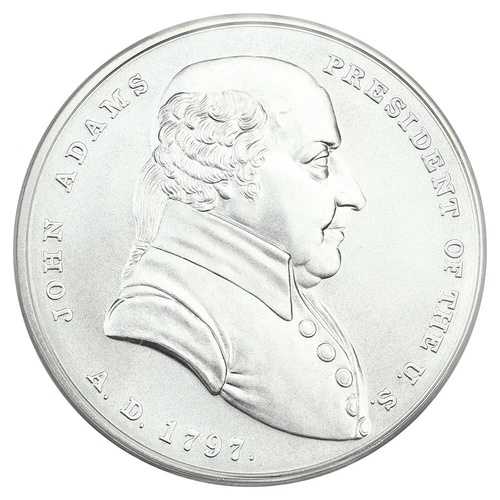 2018年 ジョン・アダムス・メダル PCGS MS70 .999 シルバー マット仕上げ
