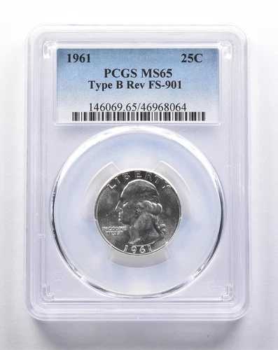 MS65 1961年 ワシントン クォーター タイプB REV FS-901 PCGS *3357