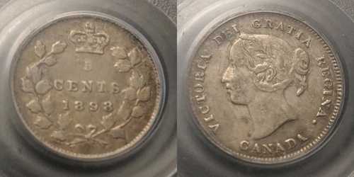カナダ 1898年 5セント 5c PCGS VF35 非常に良好な状態 #894