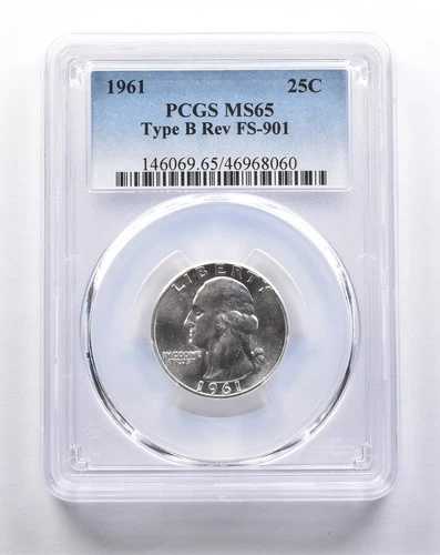 MS65 1961年 ワシントン クォーター タイプB REV FS-901 PCGS *3358
