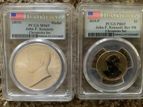 2015-P $1 ジョン・F・ケネディ リバース・プルーフ クロニクル セット PCGS PR69/MS69 ファースト・ストライク