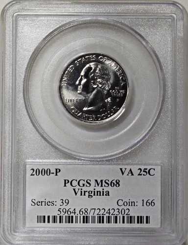 2000-P 25C PCGS MS68 - クラッドバージニアクォーター