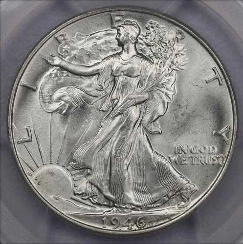 1946年 50セント ウォーキング・リバティ・ハーフドル - PCGS MS 65