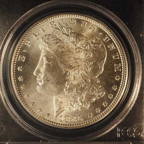1885-P モルガン銀貨 - OGH PCGS MS64 - 送料無料! G1200