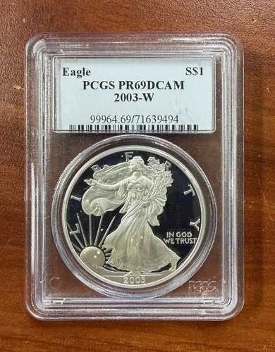 2003 W $1 アメリカンイーグル .999 純銀 - PCGS PR 69 DCAM 45,540円