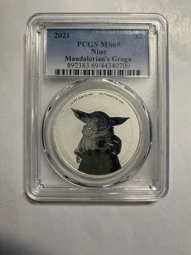 2021 PCGS MS69 ニウエ マンダロリアン グロッグ .999 純銀 1オンス