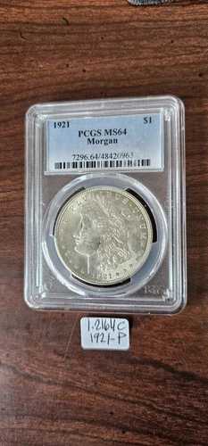 1921-P モルガン銀貨、PCGS MS64、ブリリアントストライク、希少 45,540円