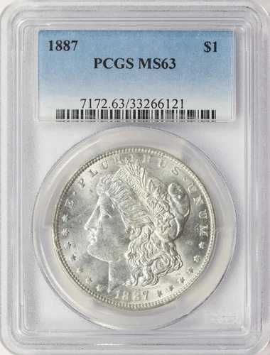 1887年 モルガン銀貨 1ドル PCGS MS63