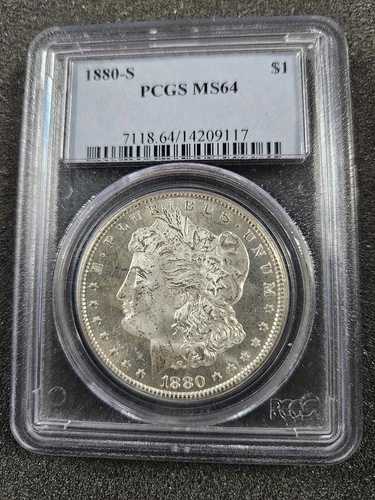 ?? 1880-S モーガン シルバー ダラー PCGS MS64 プルーフライク表面 1 ドルコイン