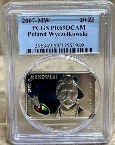ポーランド 2007 20 ズウォティフ PCGS PR69DCAM Wyczo?kowski ライトトーニング