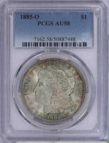 1885-O モルガン銀貨 $1 PCGS AU58