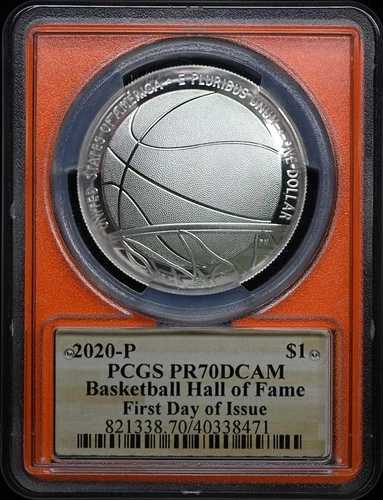 2020-P 1ドル銀バスケットボールコイン サイン入り PCGS PR70DCAM