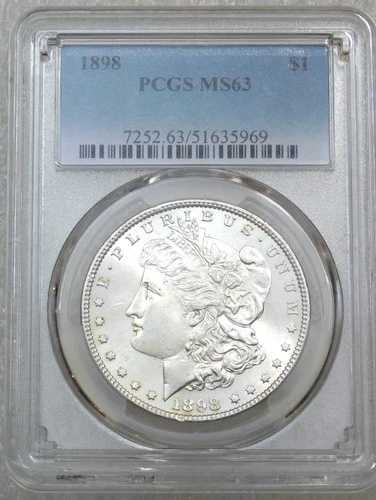 1898年 P モルガン シルバー ダラー PCGS MS63 フロスティホワイト 新品 鑑定済み #M152L 45,540円