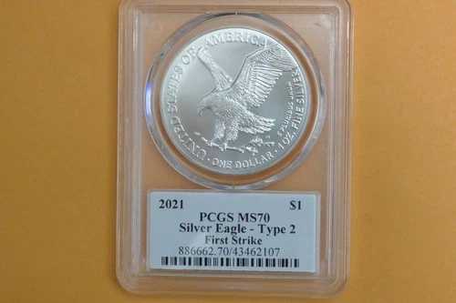 2021年 1ドル アメリカン シルバー イーグル 1オンス PCGS MS70 ファーストストライク レナード バックリー T2