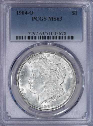 1904-O モルガン銀貨 $1 PCGS MS63 - 鮮やかで華やか！新しいホルダー！