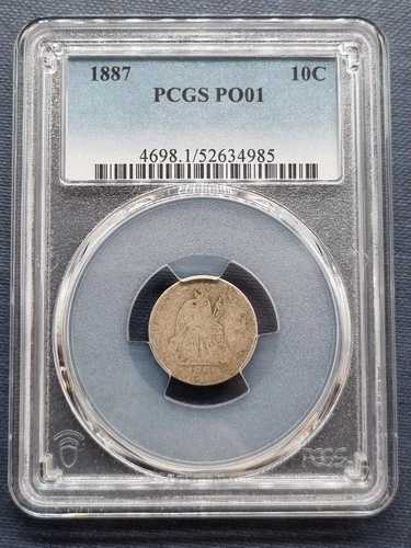 1887年 シーテッド リバティ ダイム 10セント LOWBALL グレード PCGS POOR 1 PO1 #94749