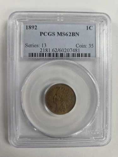 1892-P PCGS MS62BN インディアンセント ビジネスストライク 1C