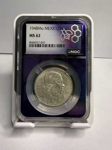 1947年メキシコ 1ペソ PCGS MS62 TraderBea スラブ