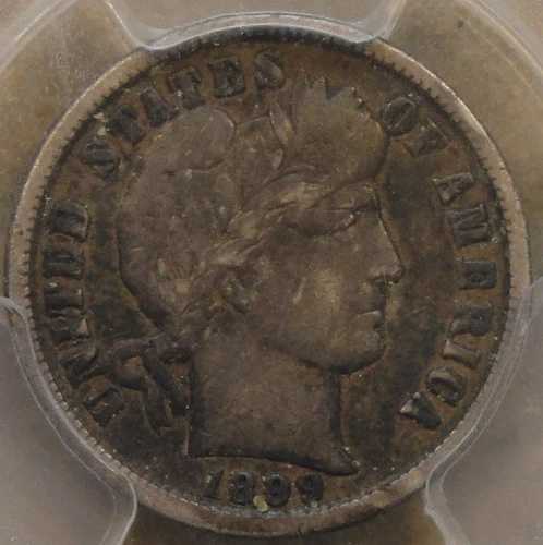 1899-O バーバーダイム 10セント PCGS認定 VF20