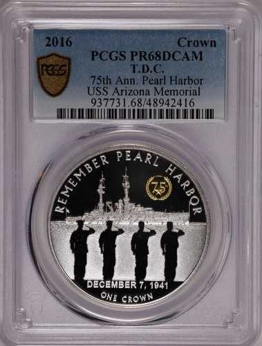2016年 トリスタンダクーニャ 1 クラウン 75周年記念 USSアリゾナ記念館 PCGS PR68 DCAM 45,540円
