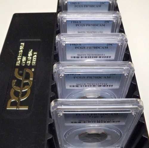 25セント PCGS PR70DCAM クォーター 5枚セット 1981 1982 1983 1984 1985 プルーフ ワシントン