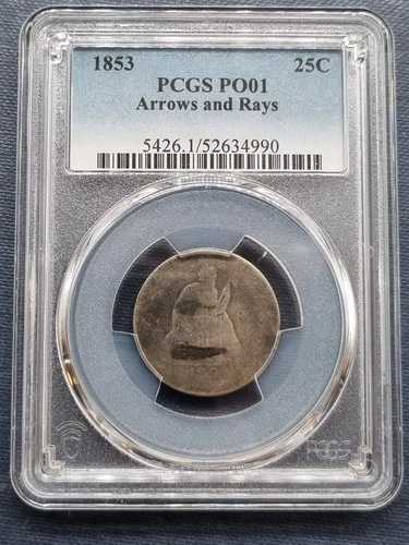 1853年 着席自由の女神像 25セント LOWBALL グレード PCGS POOR 1 PO1 #94754