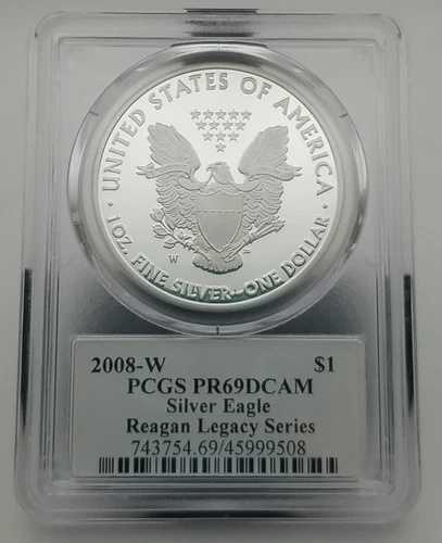 2008年 W シルバーイーグルドル PCGS PR69DCAM - レーガンレガシーシリーズ #0599