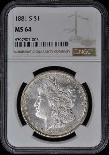 1881-S モルガン・ダラー S$1 NGC MS64