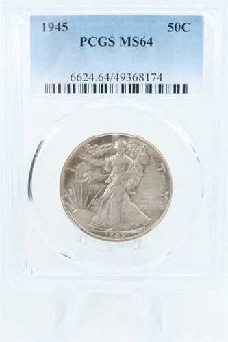 1945-P PCGS MS64 ウォーキング・リバティ・ハーフダラー ビジネスストライク 50セント