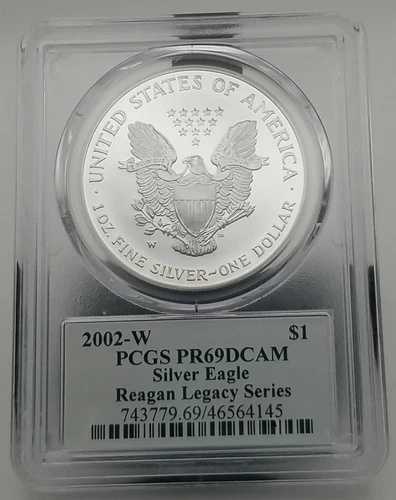 2002年 W シルバーイーグルドル PCGS PR69DCAM - レーガンレガシーシリーズ #0590