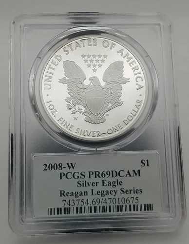 2008年 W シルバーイーグルドル PCGS PR69DCAM - レーガンレガシーシリーズ #0598
