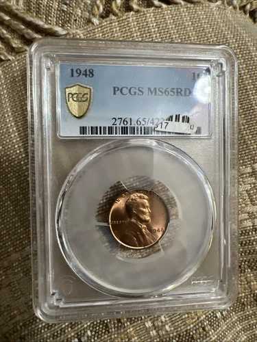 1948年 (P) PCGS MS65 RD RED リンカーンウィートバック セント