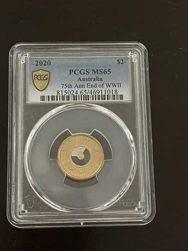 オーストラリア第75回第二次世界大戦終結記念 PCGS MS65 2020年 2ドル硬貨