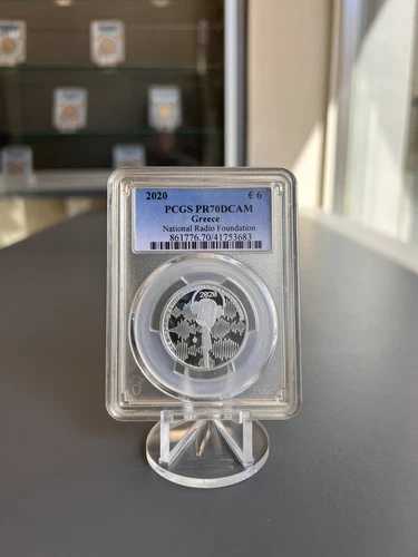2020年 6ユーロ 国立ラジオ財団 ギリシャ銀貨 PCGS PR69DCAM