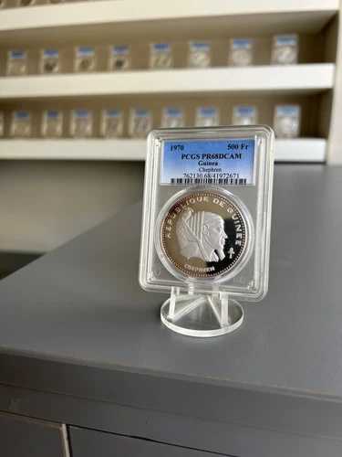500 フラン ギニー シェフレン 1970 銀貨 PCGS PR68DCAM
