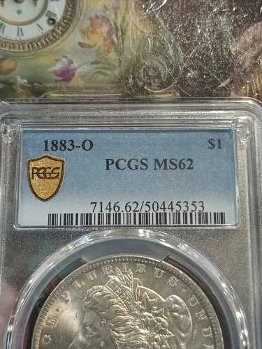 1883年 O モルガン銀貨 PCGS ゴールドシールド MS62